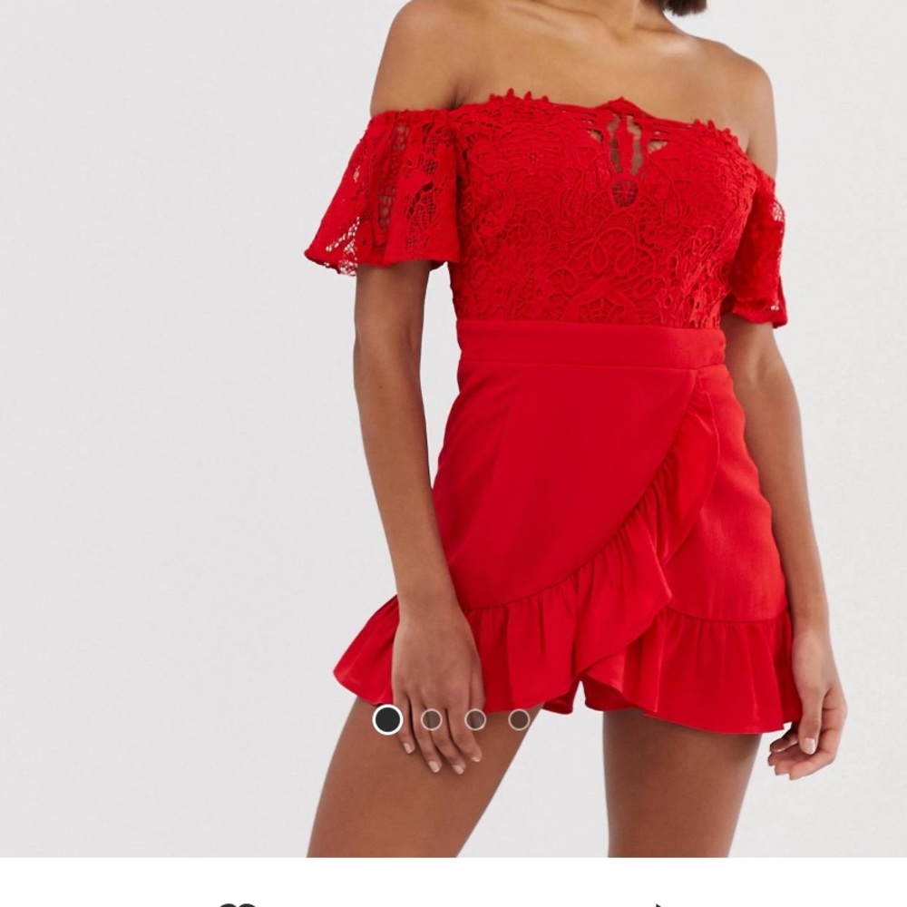 Love Triangle. Lace top romper. ASOS